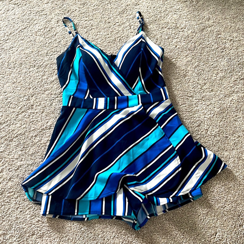 Akira Chicago Striped Romper